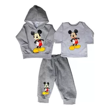 Conjunto X3 Bebe Buzo Remera Y Pantalon Mickey