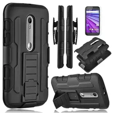 Case Armor Cover Holster Gorila Parante Gancho Moto G3 