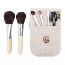 Pinceles De Maquillaje De Bambú Naturales 6pcs Mini-ce...