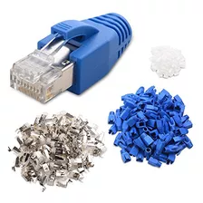 Paquete De 50 Enchufes Modulares Blindados Rj45 Con Pro...