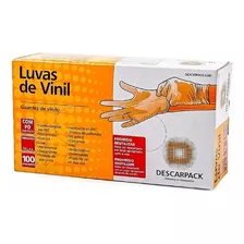 Luvas Descarpack Vinil Incolor Com Pó Alta Sensib - 100 Unid