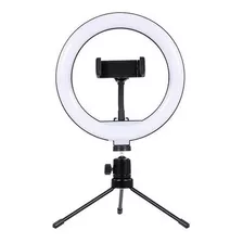 Ring Light 20cm Tripé C/ Suporte Cel Iluminação Vídeos Make