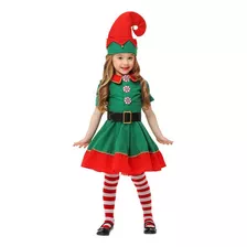 Disfraz Navideño Para Niñas Elf, Disfraz De Papá Noel
