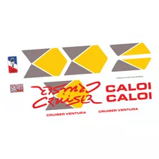 Adesivos Antiga Caloi Cruiser Ventura Cinza/amarelo/vermelho