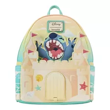 Mini Backpack Disney Stitch Sandcastle Beach Loungefly Diseño De La Tela Estampado