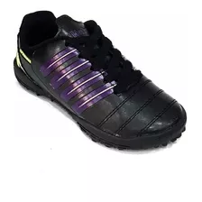 Botines De Niños Para Papi Futbol (blink 321) Negro Lila