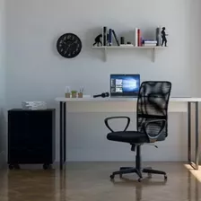 Cadeira Com Rodinhas Diretor Preta Anatômica P/ Home Office