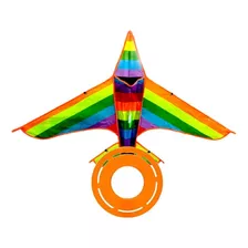 Combo Barrilete Cometa Avion Arco Iris + Frisbee Clasico