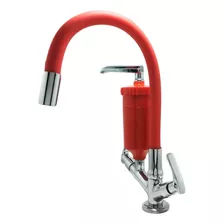 Torneira Gourmet Flexível Filtro Bancada Vermelha 4013 Acabamento Brilhante Cor Vermelho