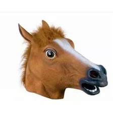 Mascara Cabeça De Cavalo Cor Marrom Com Crista Ruiva Cosplay