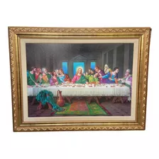 Quadro Decorativo Santa Ceia Resina Acabamento Fino 66x76cm