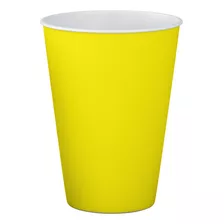 Copo De Papel 270ml Color Amarelo Neon 8 Unidades