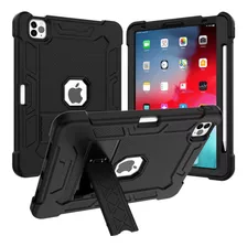 Funda Para iPad Air 4 2020 Negro Soporte Resistente Silic...