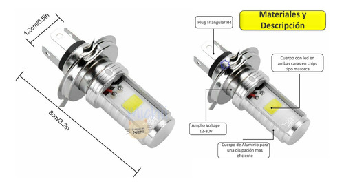 Foco Led Motoneta Potente Aluminio Italika Ar110 At110 At125 Foto 2