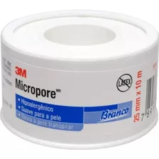 Fita Cirurgica Micropore 3m Branca 25mm X 10 M - Kit C/4 Un