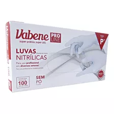 Luvas Nitrílicas Vabene Pro Line Sem Pó Tam:p C/100 Branca