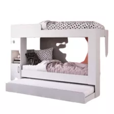 Cama Nido Triple Mobili Equipamientos Tricama 1 Plaza Color Blanco Fabricada En Mdp