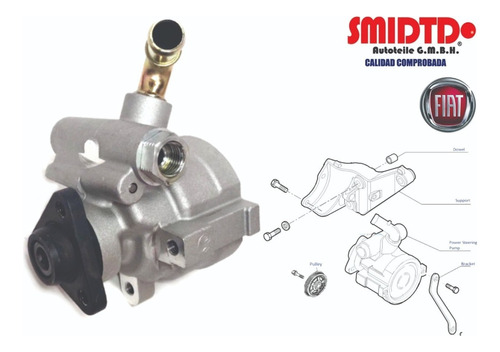 Bomba De Direccion Hidraulica Fiat Mobi 1.0l 15-19 Sin Polea Foto 4