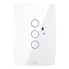Interruptor Wifi Touch Inteligente 3 Botões Alexa Dometek Cor Branco