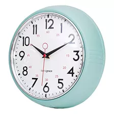 Kiera Grace Reloj De Pared Retro Con Bisel Cromado Y Lente D