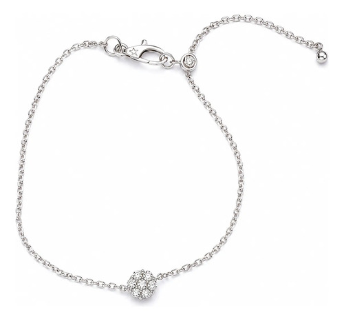 Pulseira Grife Hstern Chuveiro De Diamantes Em Ouro 18k Branco 18.5 Cm