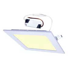 Panel Plafon Led 6w Fria Calida Embutir Cuadrado Interior Color Amarillo