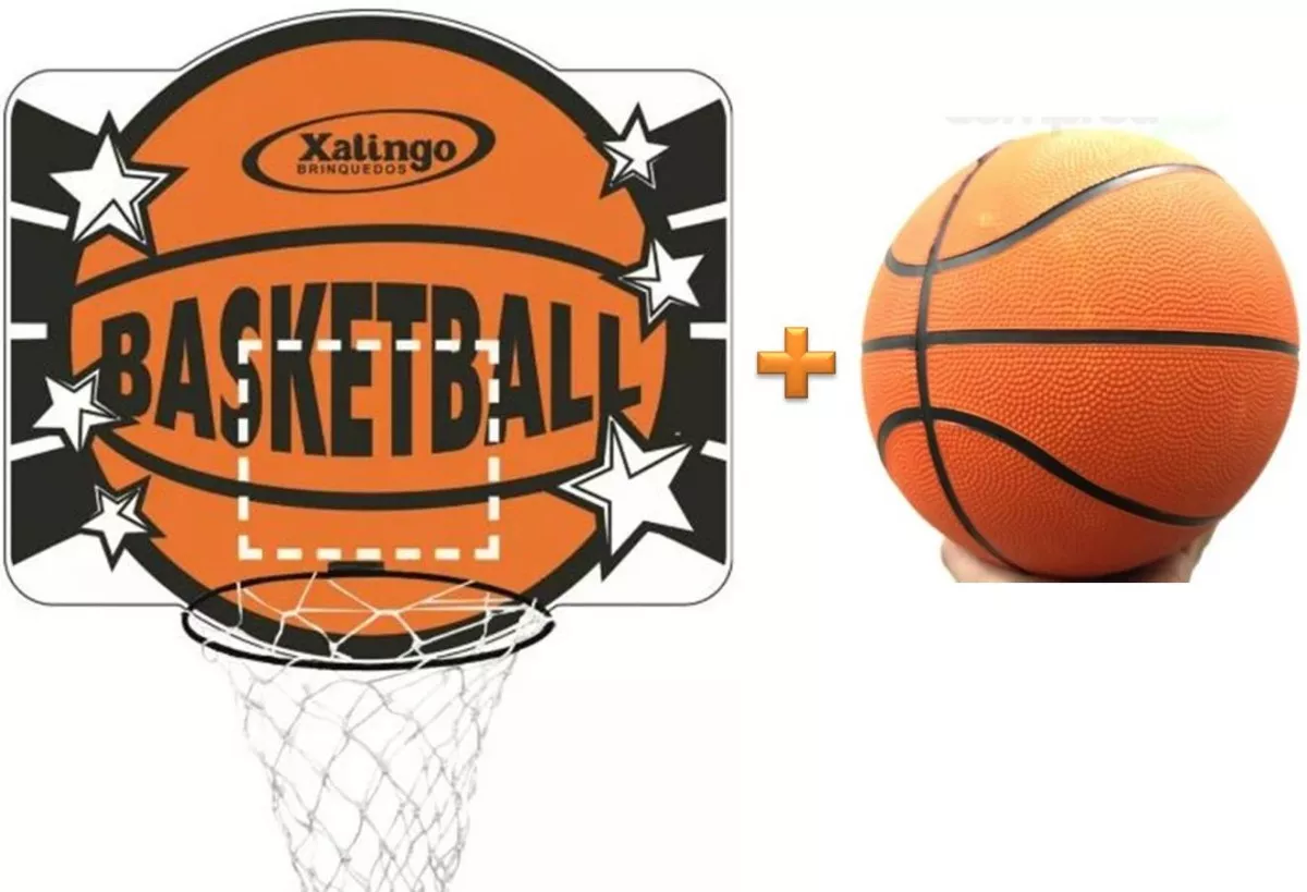 Kit Basquete Cesta + Bola Oficial Basketball 