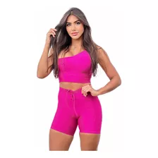 Conjunto Fitness Top+ Short Roupa Academia Feminino Canelado