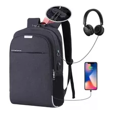 Mochila Anti Furto Notebook Saida Cabo Aux Usb Fone Ouvido