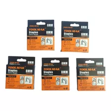 Set De 5 Cajas Corchetes Grapas 8mm 5000pcs 0.7/11.3/8mm