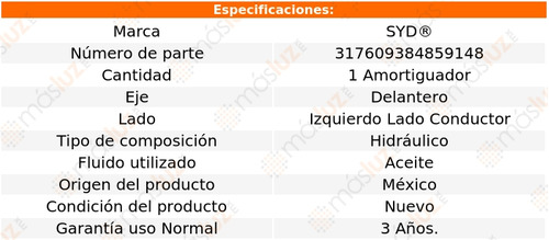 1- Amortiguador Hidrulico Delantero Izq Legacy 10/12 Syd Foto 2