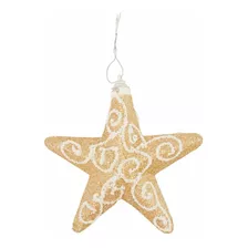 Estrella Adorno Navideño | Glitter Dorado | 13cm