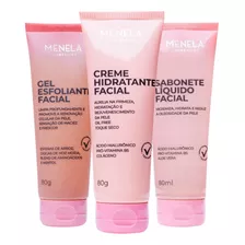 Kit Linha Spa Menela Rosto Hidratante Esfoliante Sabonete