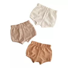 Short Bombachudo Bebé Algodón Lino Calidad Regalo Nacimiento