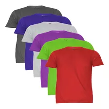Kit 6 Camisetas Masculinas Plus Size Malha Fria Manga Curta