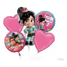 Kit 5 Globos Metalicos Vanellope Ralph Demoledor Cumpleaños