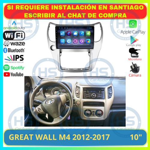 Radio 10 PuLG Android Auto Carplay Great Wall M4 2012-2013 Foto 2