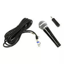 Microfone Profissional Dinâmico Cardioide Preto/prata + P2
