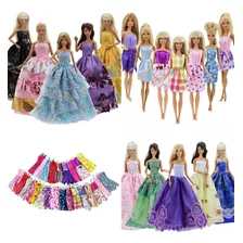 Kit Com 3 Vestidos Longos De Festa E 5 Curtos Para Bonecas