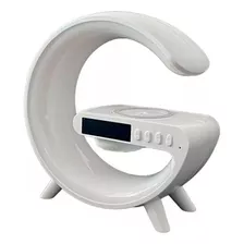 Mini Luminária Mesa Smart Speaker 10w Som Carregador Indução Branco Branco 110v/220v