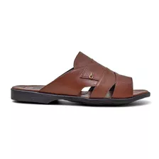 Sandalias Masculina Couro Macio Leve Resistente Casual Idoso