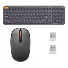 Kit Teclado K01b + Mouse F01b Baseus Sem Fio Cor Do Mouse Cinza-escuro Cor Do Teclado Preto