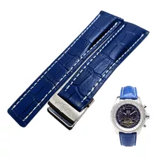 Pulseira Breitling Bentley Navitimer Couro Azul 22mm Fecho