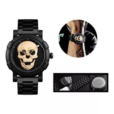 Reloj Deportivo Impermeable 3d Skull Para Hombre