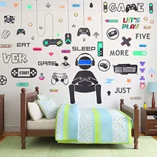56 Piezas Gamer Wall Decals Gamer Wall Sticker Gamer Control