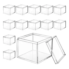 12 Cubos Cuadrados De Plástico Acrílico Transparente Con .