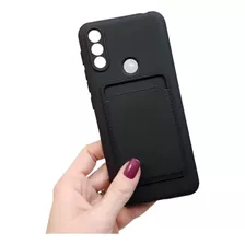 Capa Para Motorola Moto E7 Power C/ Porta Cartão Silicone