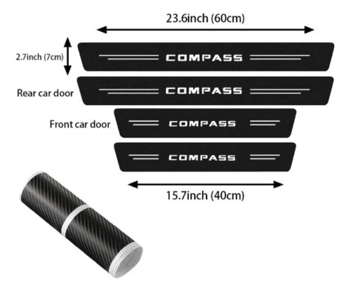 Jeep Compass Protectores Para Posapies / Pisa Puerta Fibra C Foto 5