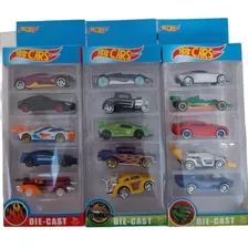 Coleção Carrinhos De Ferro Estilo Hot Wheels Com 5 Unidades 