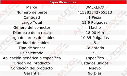 Sensor Oxgeno Walker Insight 1.5l 4 Cil Honda 19-21 Foto 6